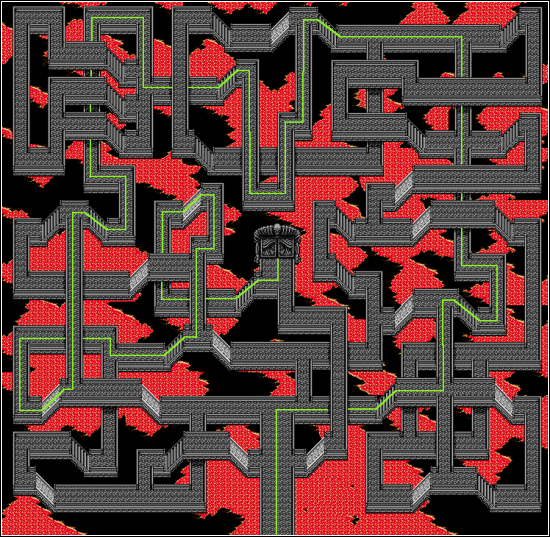Map of the maze at Devil's Head in Shining Force II